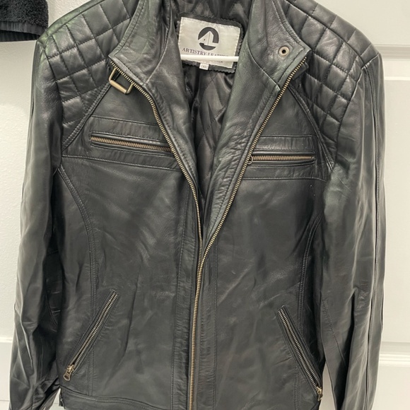 Artistry Leather men's leather biker jacket - Picture 3 of 7